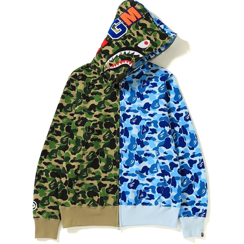 BAPE ABC Separate Shark Full Zip Hoodie Green/Blue