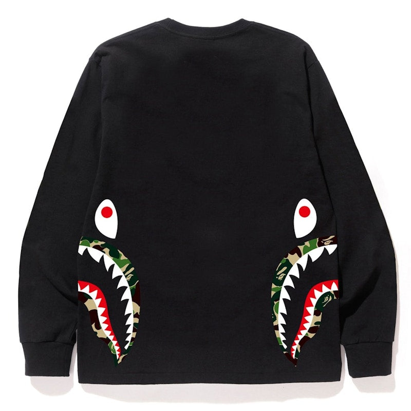 BAPE ABC Side Shark L/S Tee Black/Green