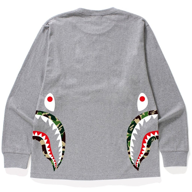 BAPE ABC Side Shark L/S Tee Grey/Green