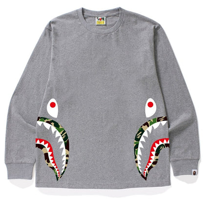 BAPE ABC Side Shark L/S Tee Grey/Green
