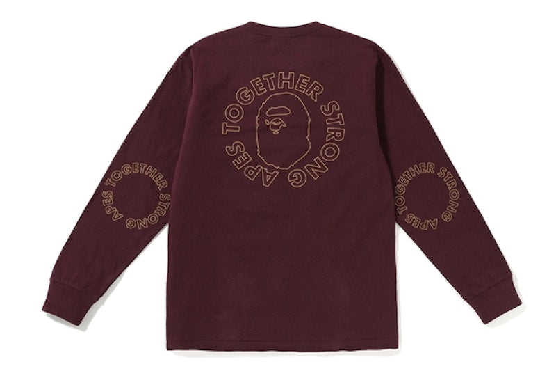 BAPE ATS Circle LS Tee Burgundy