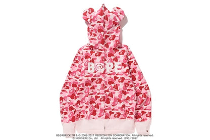 BAPE ABC Bearfull Zip Hoodie Pink