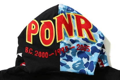 BAPE ABC Reversible Shark Full Zip Hoodie Blue