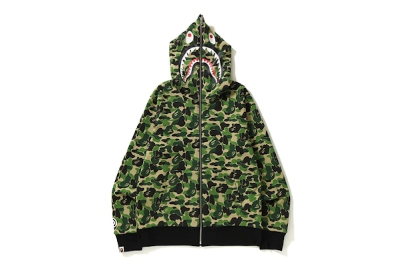 BAPE ABC Reversible Shark Full Zip Hoodie Green