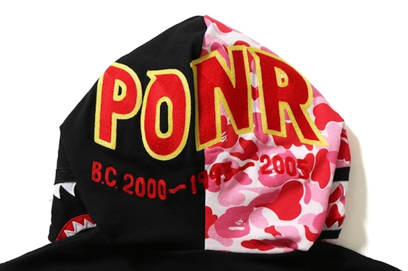 BAPE ABC Reversible Shark Full Zip Hoodie Pink