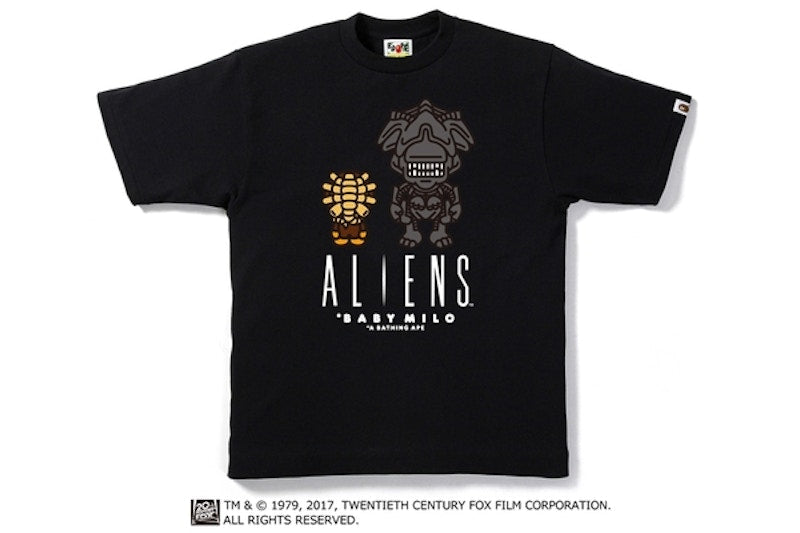 BAPE Alienaliens Milo & Alien Queen Tee Black