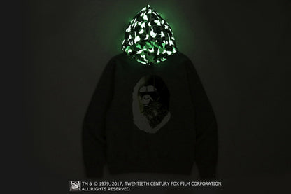 BAPE Alienposter Ape Head Pullover Hoodie Gray