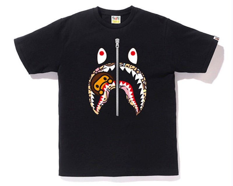 BAPE All Baby Milo Multi Milo Shark Tee Black