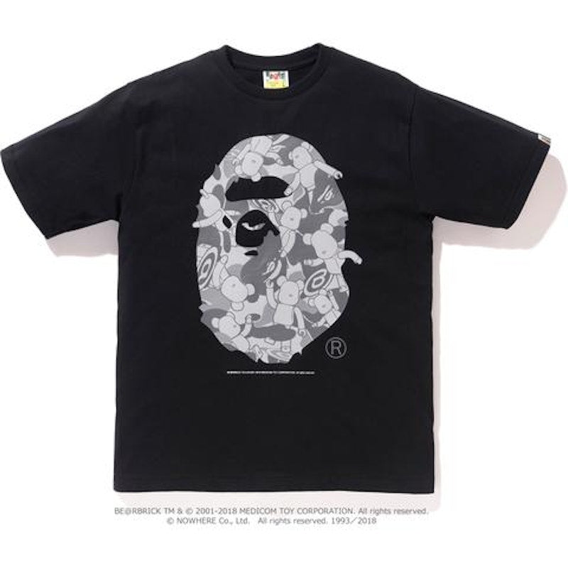 BAPE Ape Head Bearbrick Medicom Tee Black/Silver