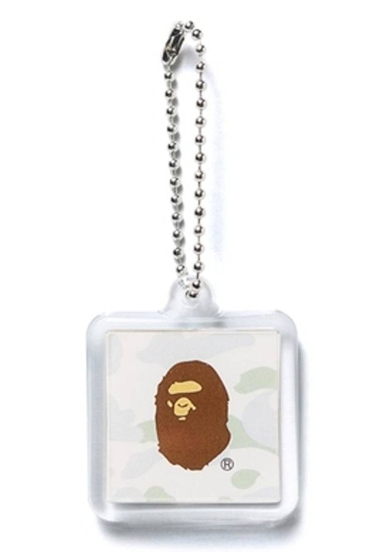 BAPE Ape Head City Camo Keychain White