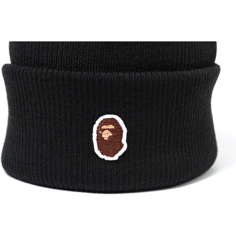 BAPE Ape Head One Point Knit Cap Black