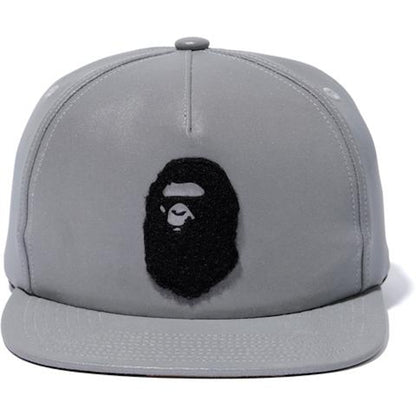 BAPE Ape Head Reflector Snap Back Cap Cap Silver