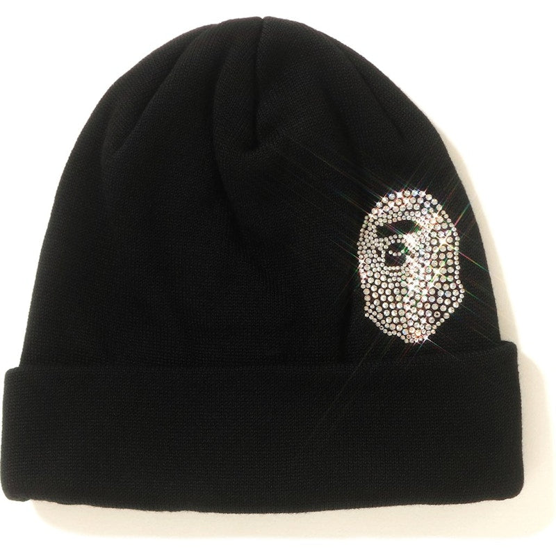 BAPE Ape Head Swarovski Knit Cap Black