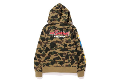 BAPE X The Simpsons Baby Milo 1st Camo Sleeve Print Full Zip Hoodie Green