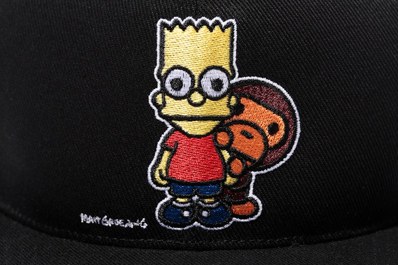 BAPE X The Simpsons Baby Milo Behind Bart Snapback Cap Blue/Red