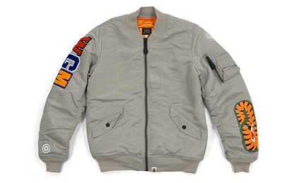 BAPE Back Shark MA1 Bomber Jacket Grey