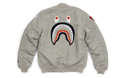 BAPE Back Shark MA1 Bomber Jacket Grey