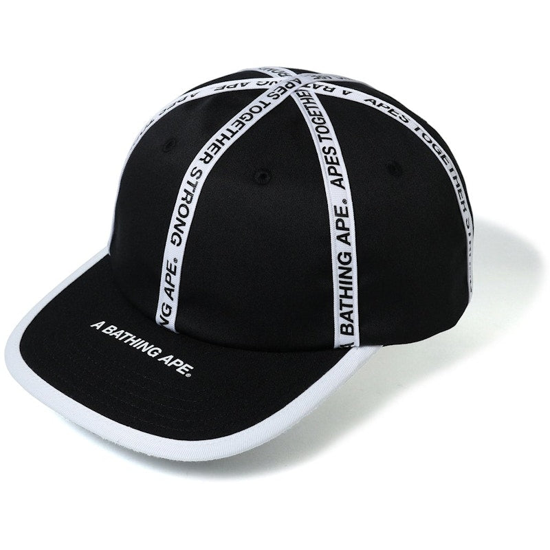 BAPE Bape Tape Panel Cap Black