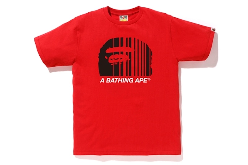 BAPE Bape Vertical Line Tee Red