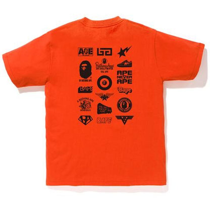 BAPE Bicolor Multi Logo Tee Orange/Black