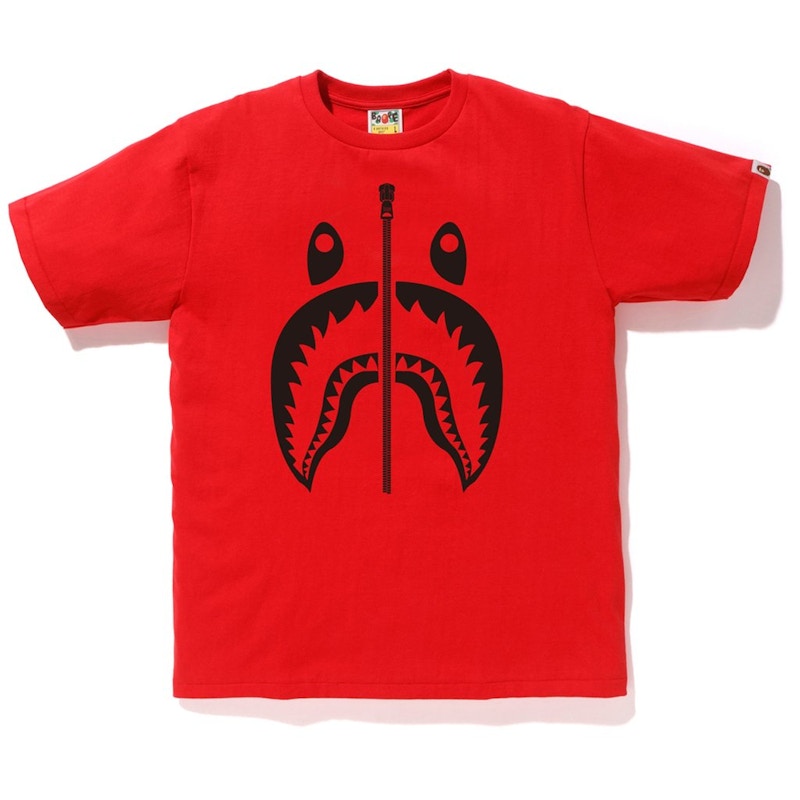 BAPE Bicolor Shark Tee Red/Black