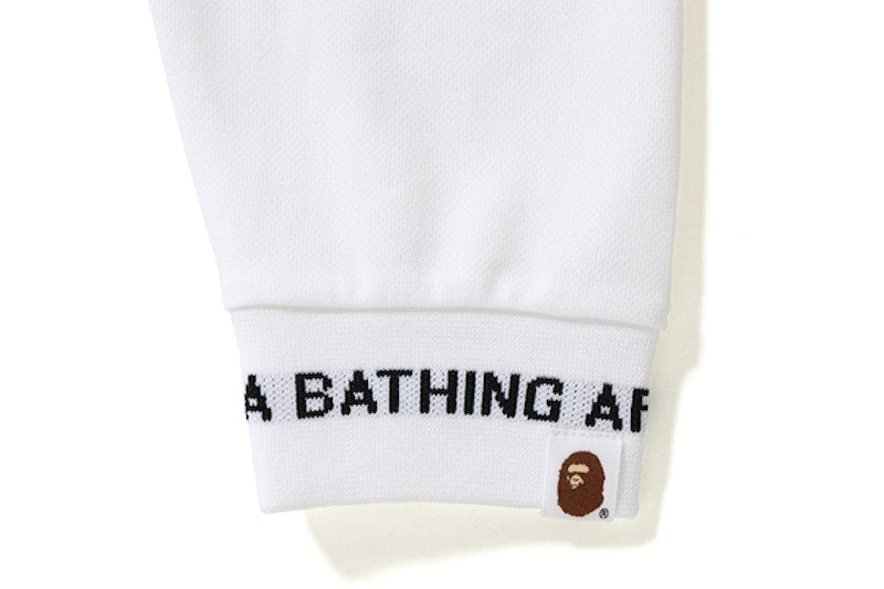 BAPE Big Shark Logo Rib L/S Tee White
