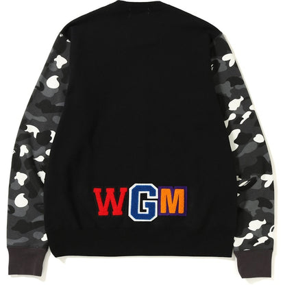 BAPE Metal Zip Big Shark Wide Crewneck Black