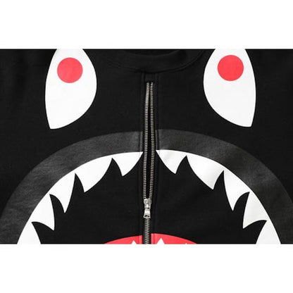 BAPE Metal Zip Big Shark Wide Crewneck Crewneck Black/Green