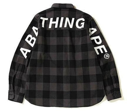 BAPE Block Check Big Logo Shirt Black