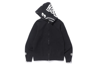 BAPE Bounty Huntermad Shark Over Sized Full Zip Hoodie Black