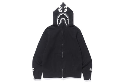 BAPE Bounty Huntermad Shark Over Sized Full Zip Hoodie Black