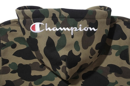 BAPE Champion1st Camo Pullover Hoodie Green