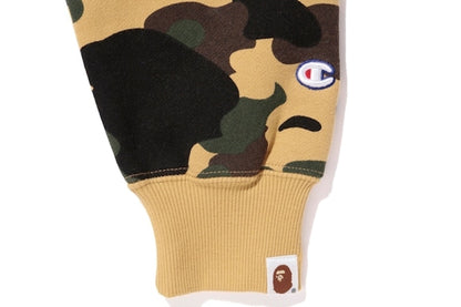 BAPE Champion1st Camo Pullover Hoodie Yellow Camo