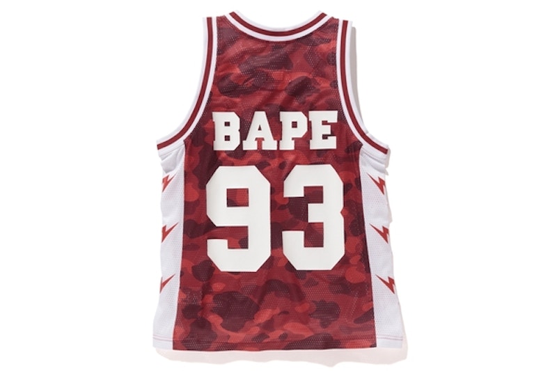 BAPE Champion Color Camo Mesh Tank Top Red