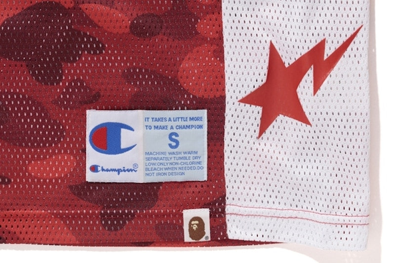 BAPE Champion Color Camo Mesh Tank Top Red
