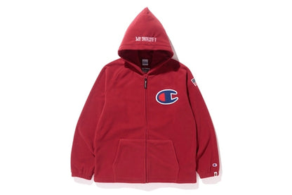 BAPE Champion Polartec Zip Hoodie Red