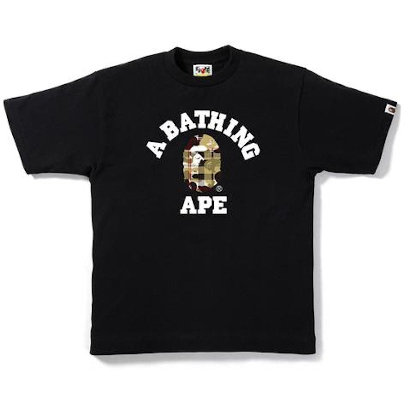BAPE Check Camo College Tee Black/Beige