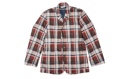 BAPE Check Nylon Sport Coat Blazer Brown/Red