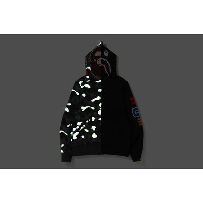 BAPE City Camo 2nd Ape Shark Full Zip Hoodie Black