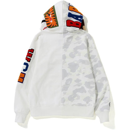 BAPE City Camo 2nd Ape Shark Full Zip Hoodie White