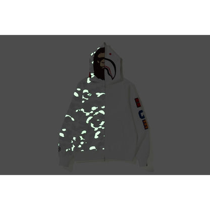 BAPE City Camo 2nd Ape Shark Full Zip Hoodie White