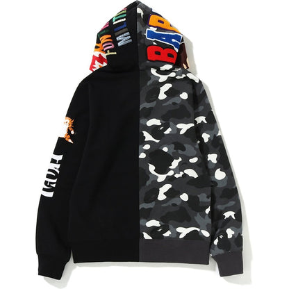 BAPE City Camo 2nd Ape Tiger Full Zip Hoodie Black