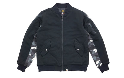BAPE City Camo Accent Cotton Sweat MA1 Bomber Jacket Black/Glow