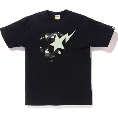 BAPE City Camo Ape Face On Bapesta Tee Black/Black
