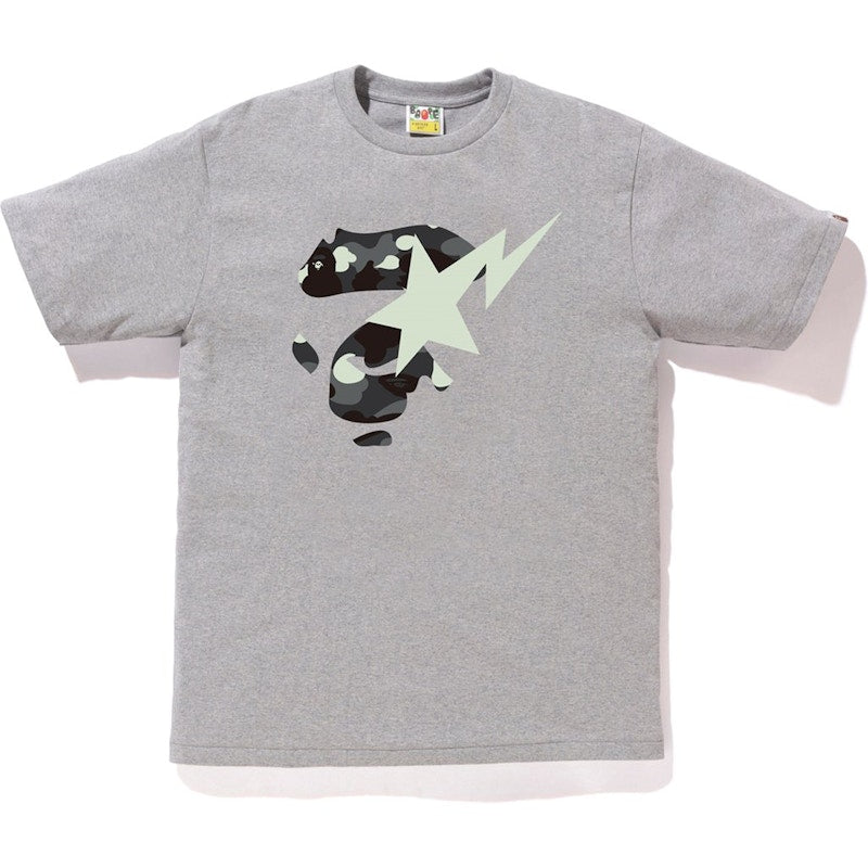 BAPE City Camo Ape Face On Bapesta Tee Grey/Black