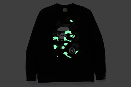 BAPE City Camo Big Ape Head L/S Tee Black