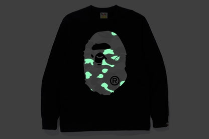 BAPE City Camo Big Ape Head L/S Tee Black/White