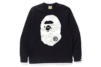 BAPE City Camo Big Ape Head L/S Tee Black/White