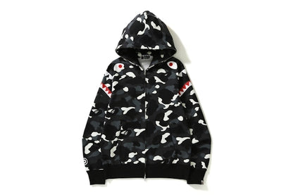 BAPE City Camo Double Shark Full Zip Hoodie Black