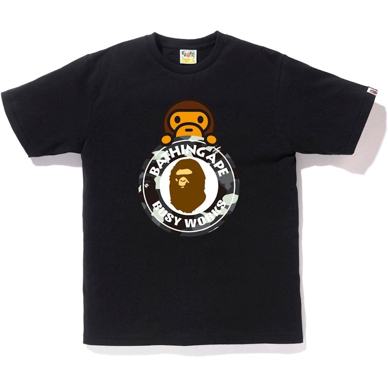 BAPE City Camo Milo On Busy Works Tee Black/Black